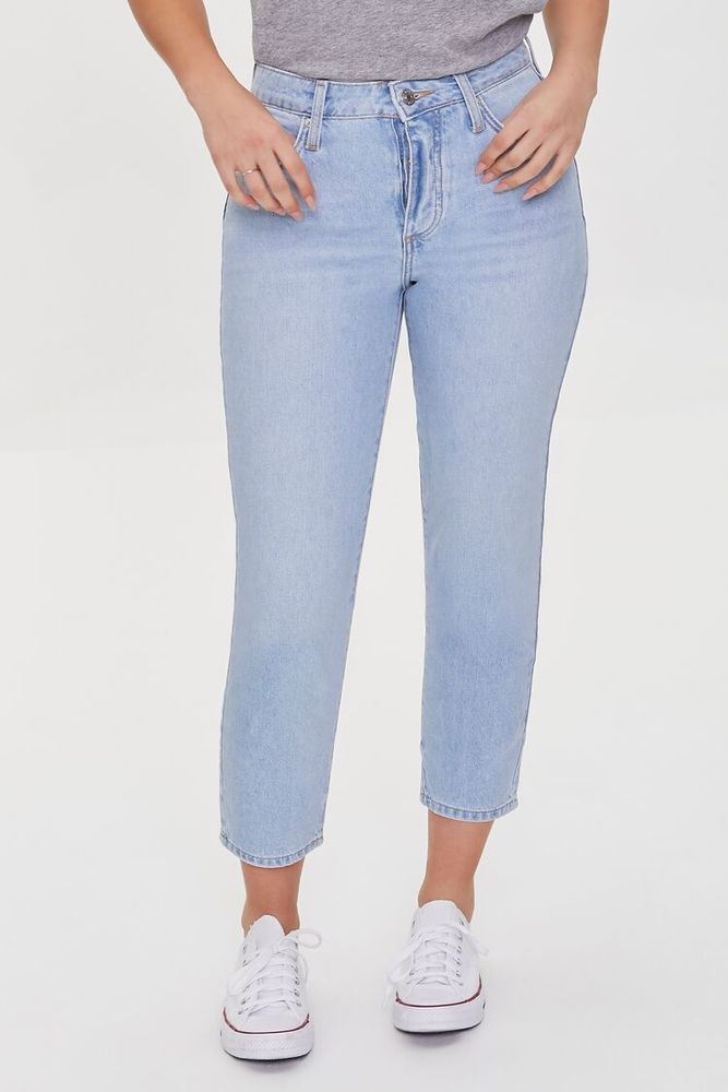 Women's High-Rise Mom Petite Jeans in Light Denim, 28