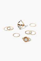 Women's Faux Gem Ring Set in Gold, 7