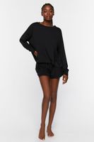 Women's Dolman-Sleeve Pajama Top in Black Small