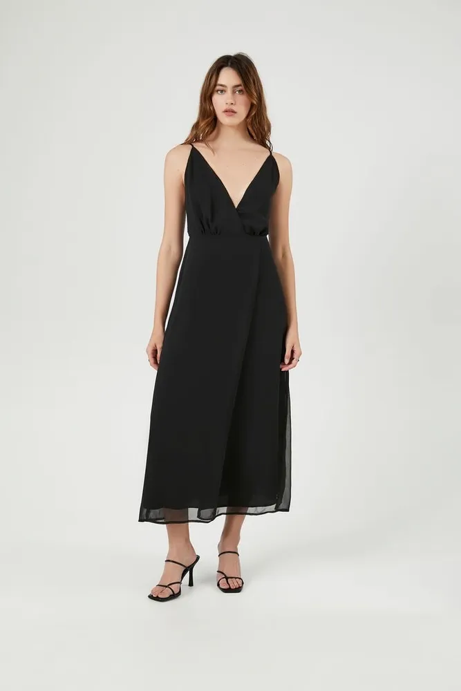 Women's Surplice Cami Maxi Dress in Black Medium