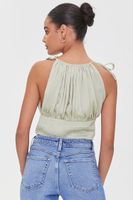 Women's Tie-Strap Smocked Cami in Sage Medium