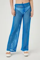 Women's Sheer Mesh Flare Pants Ibiza Blue