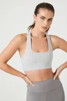 Women's Active Seamless Racerback Sports Bra in Heather Grey Large