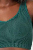 Women's Seamless V-Neck Bralette in Emerald Medium