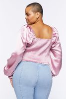 Women's Satin Smocked Peasant Top Blush,