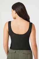 Women's Ribbed Knit Scoop Tank Top