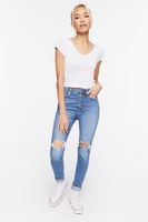 Women's Recycled Cotton Distressed Skinny Jeans
