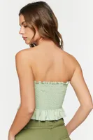 Women's Smocked Ruffle-Trim Tube Top Melon