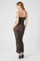 Women's Geo Crochet Cami Maxi Dress