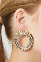 Women's Two-Tone Hoop Drop Earrings in Gold/Silver