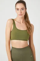 Women's Scoop-Neck Sports Bra in Olive/Green Small