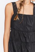 Women's Tiered Ruffle-Trim Mini Dress Black,