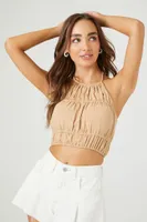 Women's Open-Back Halter Crop Top