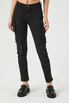 Women's Cargo Skinny Jeans in Black, 28