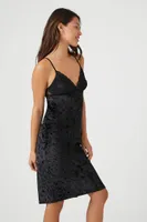 Women's Velvet Cami Slip Dress in Black Small