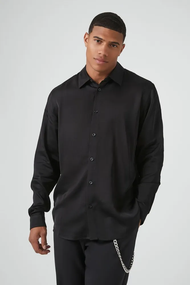 Men Satin Long-Sleeve Shirt