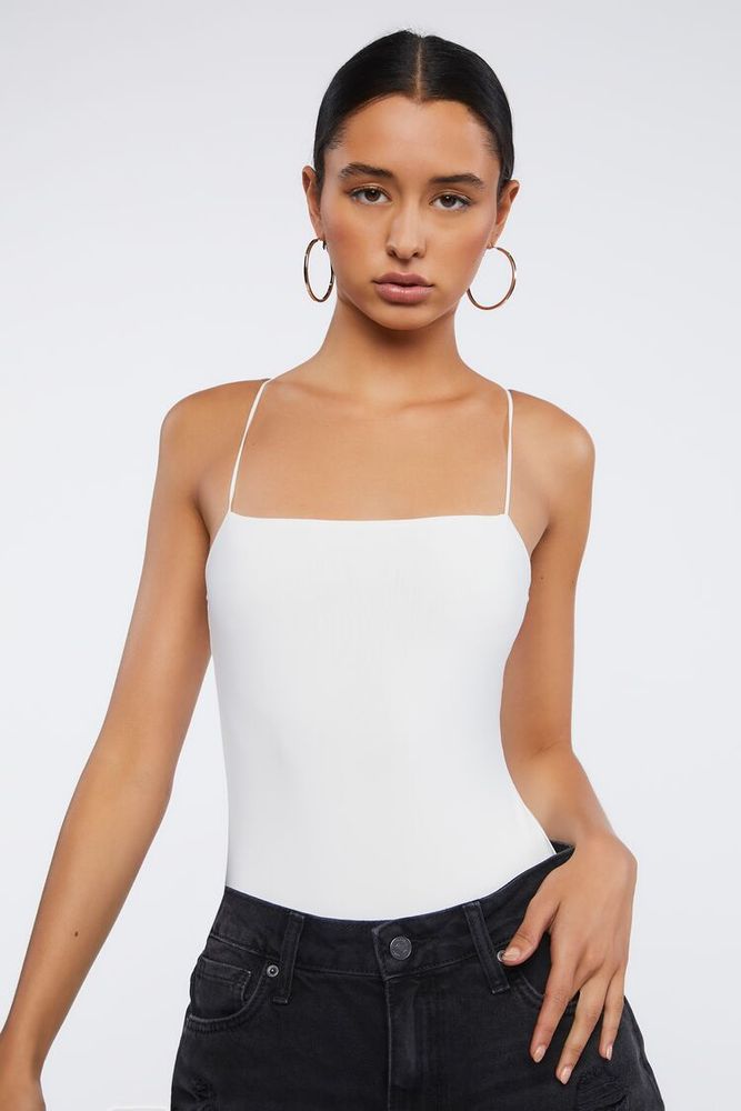 Women's Fitted Cami Bodysuit in Vanilla Medium