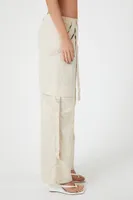 Women's Straight-Leg Cargo Trousers in Cream Small