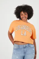 Women's Los Angeles Cropped T-Shirt in Orange, 0X