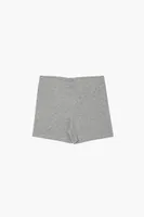 Girls Organically Grown Cotton Biker Shorts (Kids) in Heather Grey, 11/12