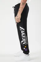 Men Los Angeles Lakers Fleece Joggers in Black Medium