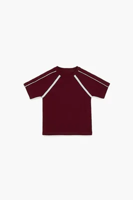 Girls Striped-Trim T-Shirt (Kids) in Merlot/White, 11/12