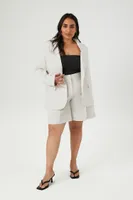 Women's Notched Blazer in Silver, 3X