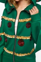 Women's Christmas Tree Jumpsuit in Green Medium