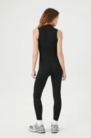 Women's Seamless Zip-Up Jumpsuit in Black Medium