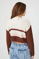 Women's Cropped Stripe Sweater Cream