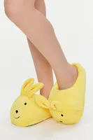 Women's Plush Bunny Indoor Slippers in Yellow Medium