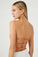 Women's Caged-Back Tube Top in Toasted Almond, XL