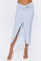 Women's Slinky Crop Top & Midi Skirt Set Blue