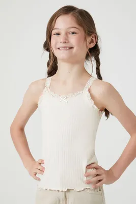 Girls Lace-Trim Tank Top (Kids) in Birch, 11/12