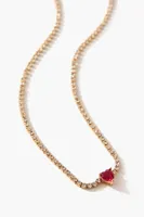 Women's Frasier Sterling Faux Gem Choker Necklace in Pink/Clear