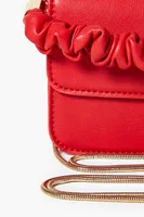 Women's Faux Leather Mini Crossbody Bag in Red