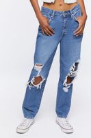 Women's Recycled Cotton Distressed Mom Jeans