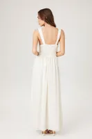 Women's Chiffon Sleeveless Midi Dress in Ivory Small