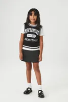 Girls Nevermore Sweater Vest (Kids) in Black/White, 13/14