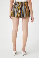 Women's Striped Lace-Up Pull-On Shorts