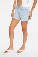 Women's Distressed Denim Shorts in Light Denim, 29