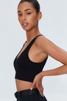 Women's Seamless Longline Sports Bra in Black Large