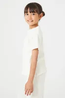 Girls Sweater-Knit Pajama T-Shirt (Kids) in Vanilla, 13/14