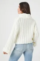 Women's Turtleneck Cropped Sweater in Vanilla Medium