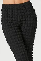 Women's Popcorn Knit Flare Pants in Black Medium