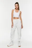 Women's Active Drawstring Zip-Hem Joggers in White, XS