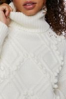 Women's Purl & Ball Knit Sweater in Cream Small