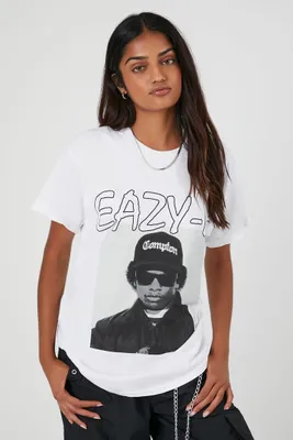 Women's Eazy-E Oversized Graphic T-Shirt in White, Size S/M