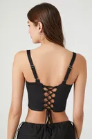 Women's Contour Lace-Up Bustier Crop Top