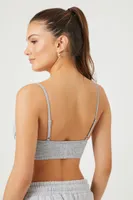 Women's Seamless Ribbed Sports Bra in Heather Grey Medium